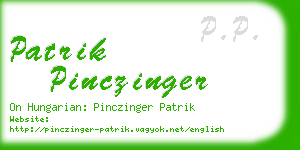 patrik pinczinger business card